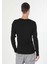 Slim Fit Yuvarlak Yaka Düz Erkek Siyah Uzun Kol Tişört 2