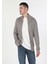 Slim Fit Dar Kesim Fermuarlı Gri Erkek Hırka 3