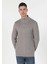 Slim Fit Dar Kesim Fermuarlı Gri Erkek Hırka 4