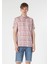 Regular Fit Shirt Neck Erkek Turuncu Kısa Kol Gömlek 4