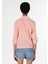 Regular Fit Shirt Neck Kareli Kadın Turuncu Uzun Kol Gömlek 2