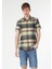Regular Fit Shirt Neck Ekoseli Erkek Çok Renkli Kısa Kol Gömlek 4