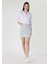 Relaxed Fit Shirt Neck Düz Kadın Beyaz Uzun Kol Gömlek 3