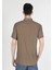 Regular Fit Shirt Neck Baskılı Erkek Bej Kısa Kol Gömlek 2
