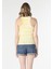 Slim Fit Çizgili Sarı Kadın Atlet 2