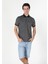 Regular Fit Polo Yaka Jakarlı Erkek Antrasit Kısa Kol Tişört 3
