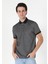 Regular Fit Polo Yaka Jakarlı Erkek Antrasit Kısa Kol Tişört 4