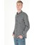 Slim Fit Shirt Neck Ekoseli Erkek Lacivert Uzun Kol Gömlek 1