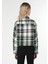 Regular Fit Shirt Neck Ekoseli Kadın Yeşil Uzun Kol Gömlek 2