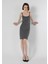Slim Fit Kadın Antrasit Kolsuz Elbise 3