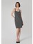Slim Fit Kadın Antrasit Kolsuz Elbise 4