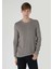 Slim Fit Yuvarlak Yaka Jakarlı Erkek Kahverengi Kazak 3