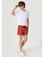 Slim Fit Düz Erkek Kirmizi Deniz Şortu 1