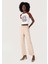 Slim Fit Yuvarlak Yaka Kadın Beyaz Kısa Kol Tişört 3