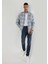Regular Fit Shirt Neck Ekoseli Erkek Mavi Uzun Kol Gömlek 3