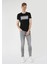 Slim Fit Yuvarlak Yaka Düz Erkek Siyah Kısa Kol Tişört 3