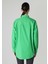 Relax Fit Shirt Neck Düz Kadın Yeşil Uzun Kol Gömlek 2