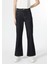 Regular Fit Yüksel Bel Geniş Paça Kadın Siyah Jean Pantolon 4