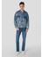 Oversize Fit Fermuarlı Astarsız Erkek Mavi Ceket Cl1062450 3