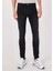 040 Alex Skinny Fit Düşük Bel Dar Paça Erkek Siyah Jean Pantolon 5