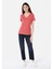 Regular Fit V Yaka Kadın Turuncu Kısa Kol Tişört Cl1063419 3