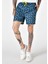 Slim Fit Baskılı Erkek Lacivert Deniz Şortu 4