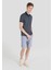 Regular Fit Polo Yaka Jakarlı Erkek Lacivert Kısa Kol Tişört 5