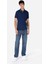 Slim Fit Düğmeli Lacivert Erkek Polo Yaka Kısa Kol Tişört 3