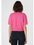 Regular Fit Polo Yaka Düz Kadın Pembe Kısa Kol Tişört 2