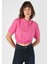 Regular Fit Polo Yaka Düz Kadın Pembe Kısa Kol Tişört 4