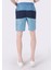 Slim Fit Baskılı Erkek Mavi Deniz Şortu 2