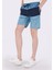 Slim Fit Baskılı Erkek Mavi Deniz Şortu 3
