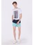 Slim Fit Düz Erkek Yeşil Deniz Şortu 1