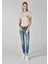Slim Fit Orta Bel Düz Paça Kadın İndigo Jean Pantolon 1