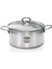 Cam kapaklı, 3 parçalı çelik kızartma tenceresi, 20x12 cm, 3,1 lt, BPA free, şık gri 3