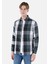 Regular Fit Shirt Neck Kareli Erkek Yeşil Uzun Kol Gömlek 1