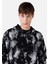 Regular Fit Baskılı Siyah Erkek Sweatshirt 4