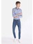 035 Ryan Skinny Fit Yüksel Bel Dar Paça Erkek Koyu Mavi Jean Pantolon 3