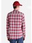Slim Fit Shirt Neck Ekoseli Erkek Kirmizi Uzun Kol Gömlek 2