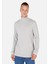 Regular Fit Turtle Neck Jakarlı Erkek Gri Kazak 1