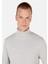 Regular Fit Turtle Neck Jakarlı Erkek Gri Kazak 4