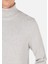 Regular Fit Turtle Neck Jakarlı Erkek Gri Kazak 5