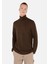 Regular Fit Turtle Neck Jakarlı Erkek Kahverengi Kazak 1