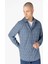 Slim Fit Kareli Mavi Erkek Uzun Kol Gömlek 1
