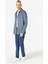 Slim Fit Kareli Mavi Erkek Uzun Kol Gömlek 3