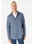 Slim Fit Kareli Mavi Erkek Uzun Kol Gömlek 4