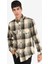 Regular Fit Shirt Neck Ekoseli Erkek Yeşil Uzun Kol Gömlek 1
