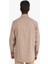 Regular Fit Shirt Neck Kareli Erkek Kahverengi Uzun Kol Gömlek 2