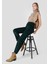 Regular Fit Yüksel Bel Geniş Paça Kadın Yeşil Pantolon 1