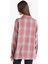 Relaxed Fit Shirt Neck Ekoseli Kadın Turuncu Uzun Kol Gömlek 2
